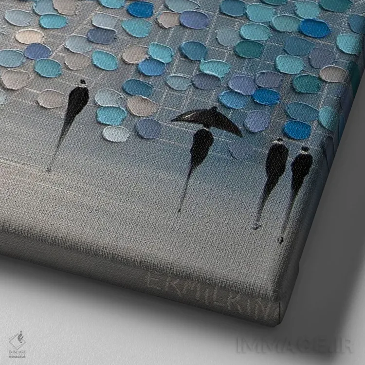 تابلو ۳ چتر اثر اکاترینا ارمیلکینا - نمای نزدیک بافت بوم