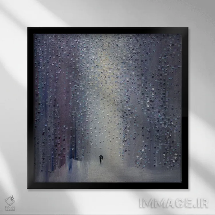 تابلو مهآلود بارانی اثر اکاترینا ارمیلکینا - نمای قابدار مشکی
