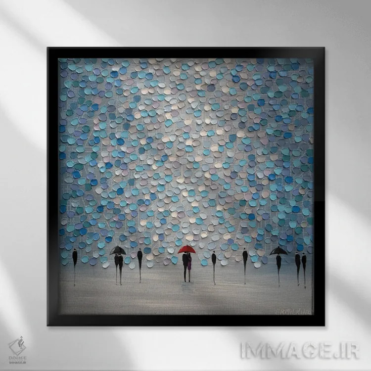 تابلو ۳ چتر اثر اکاترینا ارمیلکینا - نمای قابدار مشکی