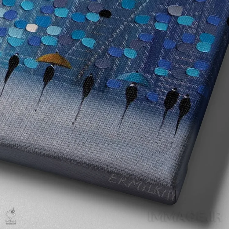 تابلو ۵ چتر اثر اکاترینا ارمیلکینا - نمای نزدیک بافت بوم