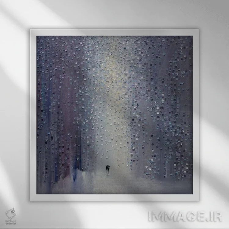 تابلو مهآلود بارانی اثر اکاترینا ارمیلکینا - نمای قابدار سفید