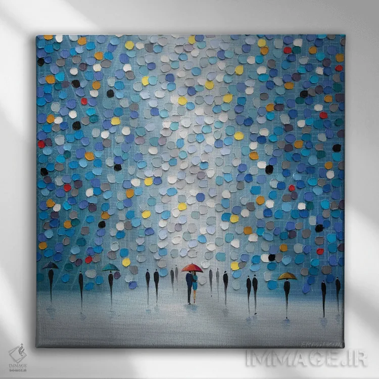 تابلو بهشت آبی اثر اکاترینا ارمیلکینا - نمای روبهرو روی دیوار