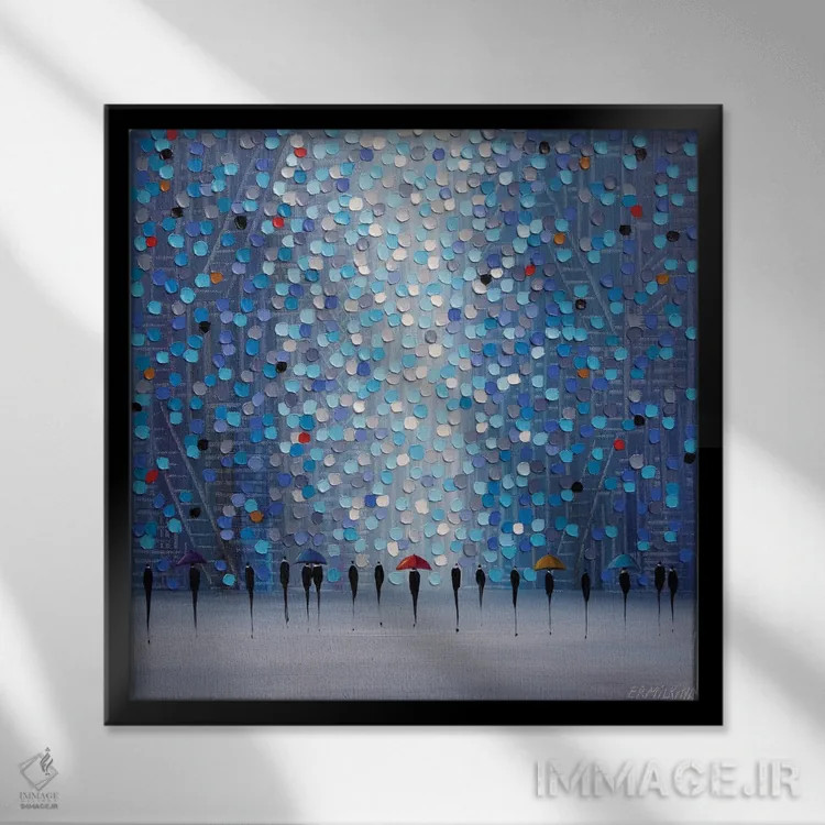 تابلو ۵ چتر اثر اکاترینا ارمیلکینا - نمای قابدار مشکی