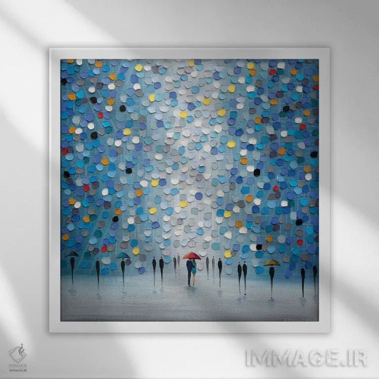 تابلو بهشت آبی اثر اکاترینا ارمیلکینا - نمای قابدار سفید