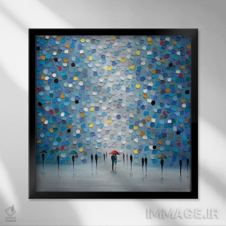 تابلو بهشت آبی اثر اکاترینا ارمیلکینا - نمای قابدار مشکی