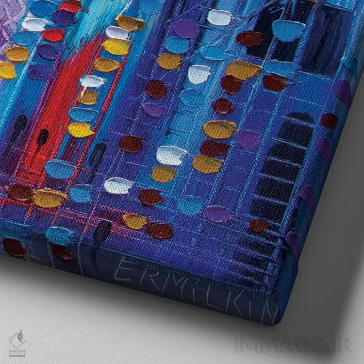 تابلو پیادهروی شهری اثر اکاترینا ارمیلکینا - نمای نزدیک بافت بوم