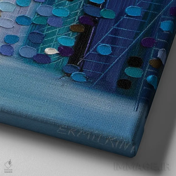 تابلو قرار نیمهشب اثر اکاترینا ارمیلکینا - نمای نزدیک بافت بوم