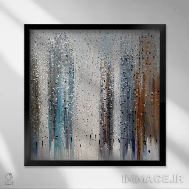 تابلو رویاهای شهر بزرگ اثر اکاترینا ارمیلکینا - نمای قابدار مشکی