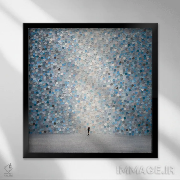 تابلو بوسه زیر نور ماه اثر اکاترینا ارمیلکینا - نمای قابدار مشکی