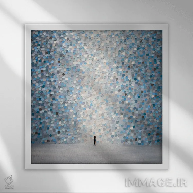 تابلو بوسه زیر نور ماه اثر اکاترینا ارمیلکینا - نمای قابدار سفید
