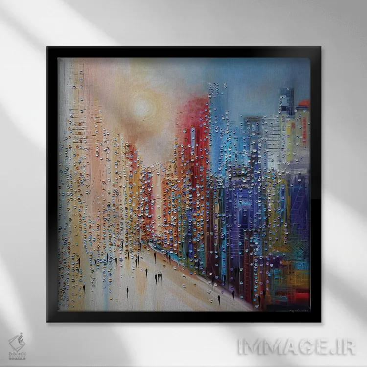 تابلو غروب آفتاب اثر اکاترینا ارمیلکینا - نمای قابدار مشکی