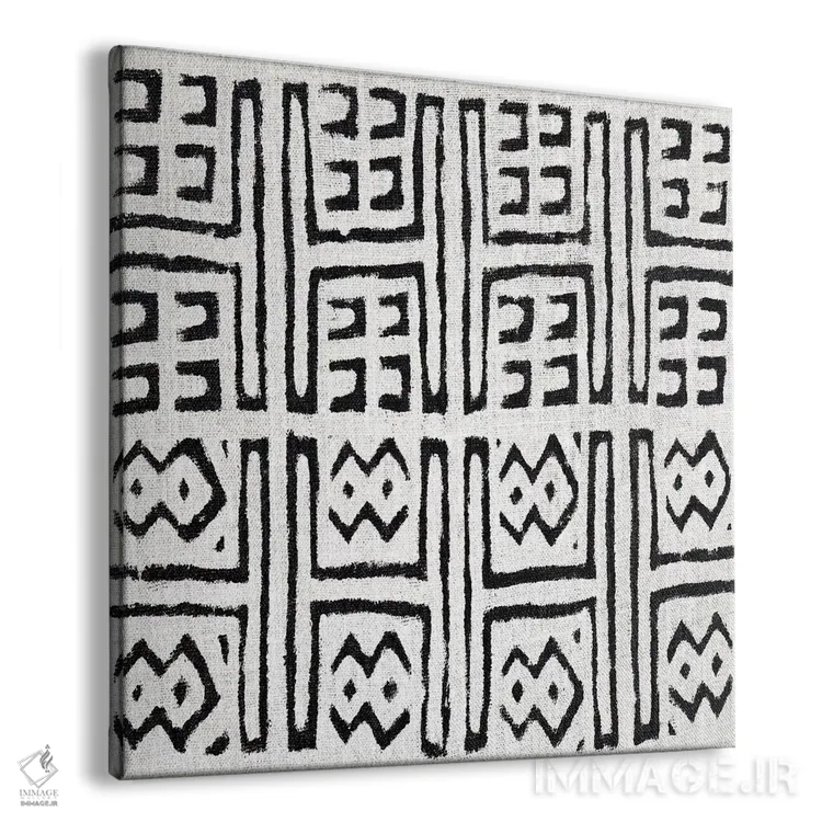 تابلو طرح هندسی سفید مدکلاث ۷ اثر الی رابرتز - نمای پرسپکتیو محصول