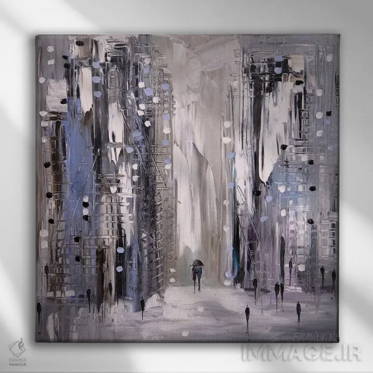 تابلو زیر یک چتر اثر اکاترینا ارمیلکینا - نمای روبهرو روی دیوار