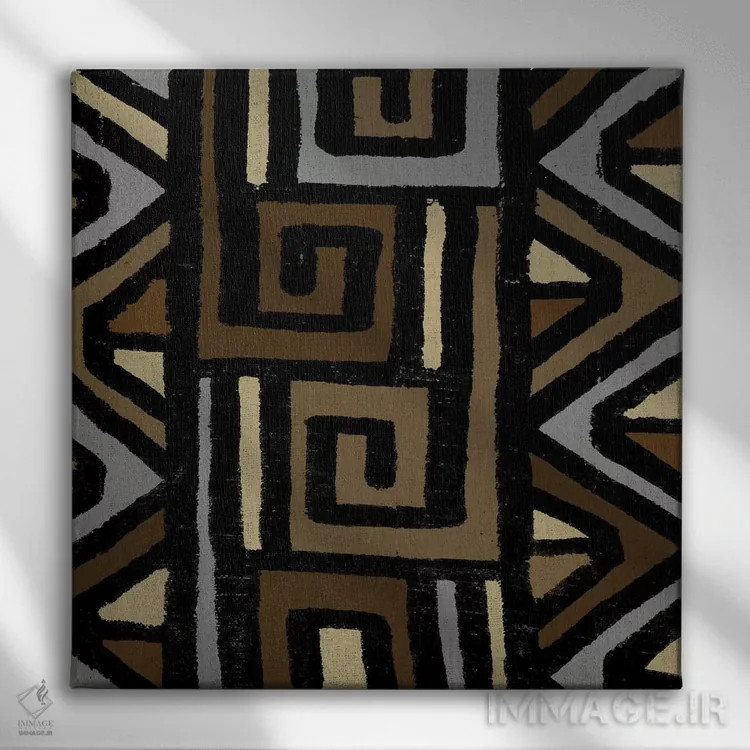 تابلو طرح هندسی مدکلاث ۶ اثر الی رابرتز - نمای روبهرو روی دیوار