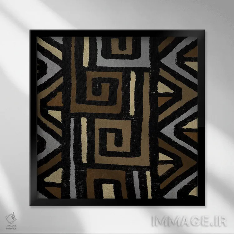 تابلو طرح هندسی مدکلاث ۶ اثر الی رابرتز - نمای قابدار مشکی