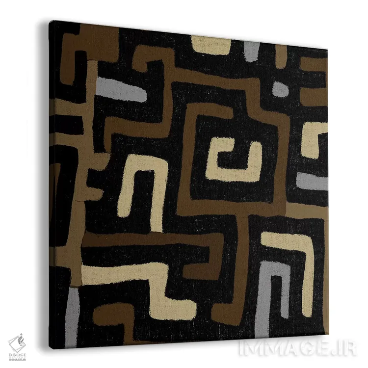 تابلو طراحی هندسی پارچهی گلآلود I اثر الی رابرتز - نمای پرسپکتیو محصول