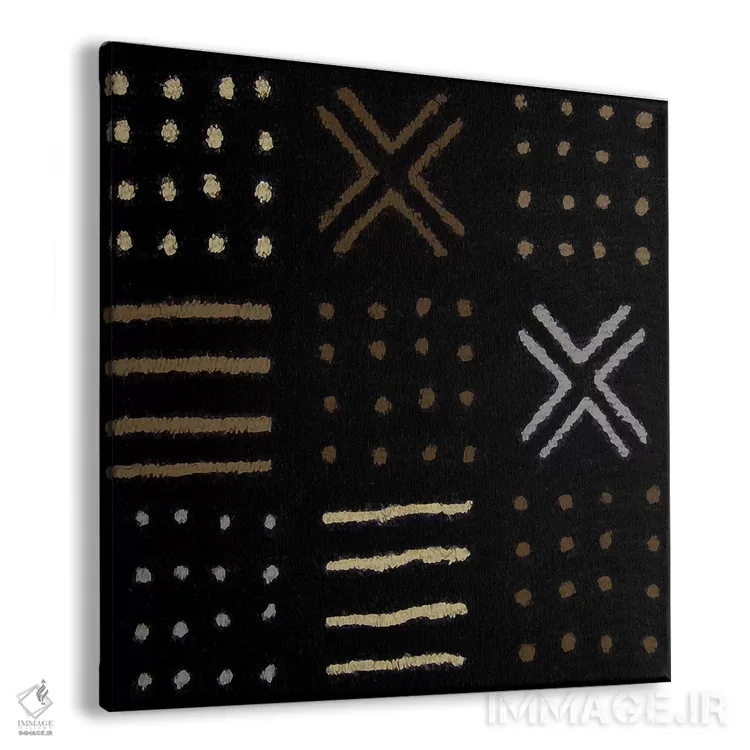 تابلو طراحی هندسی پارچهی گلآلود II اثر الی رابرتز - نمای پرسپکتیو محصول