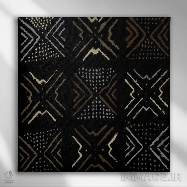 تابلو طراحی هندسی پارچهی گلآلود III اثر الی رابرتز - نمای روبهرو روی دیوار