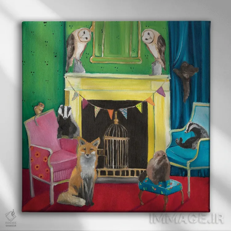 تابلو خانه حیوانات اثر امیلی رید - نمای روبهرو روی دیوار