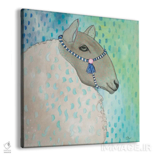 تابلو گوسفند با آبی و سبز اثر امیلی رید - نمای پرسپکتیو محصول