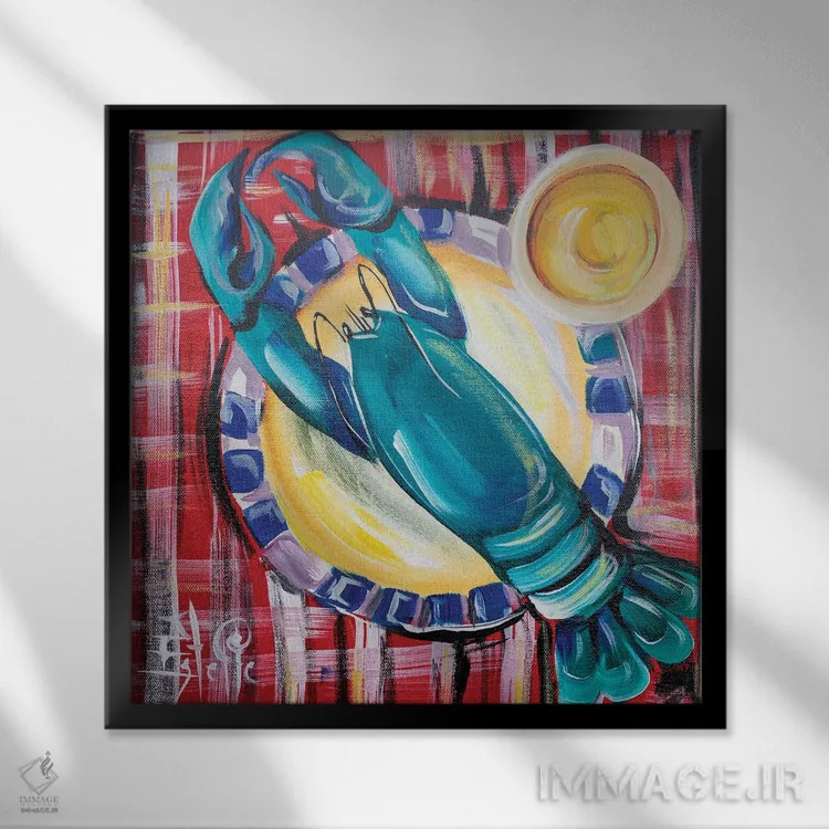 تابلو شام خرچنگ اثر استل گرنگس - نمای قابدار مشکی