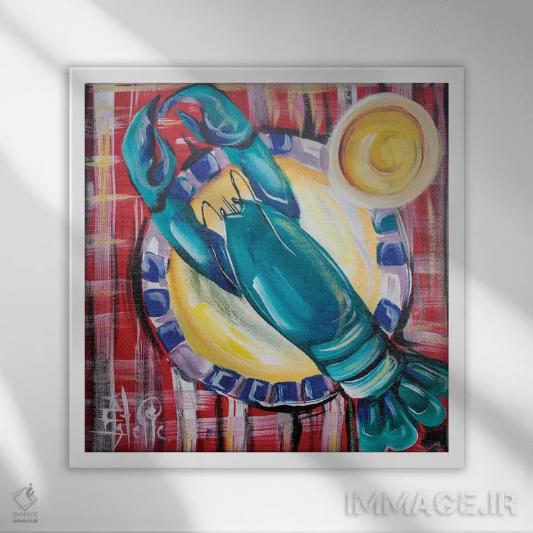 تابلو شام خرچنگ اثر استل گرنگس - نمای قابدار سفید