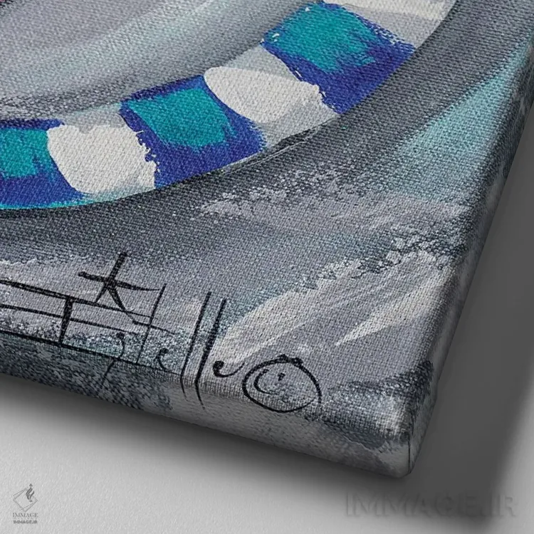 تابلو غذای ماهی اثر استل گرنگس - نمای نزدیک بافت بوم