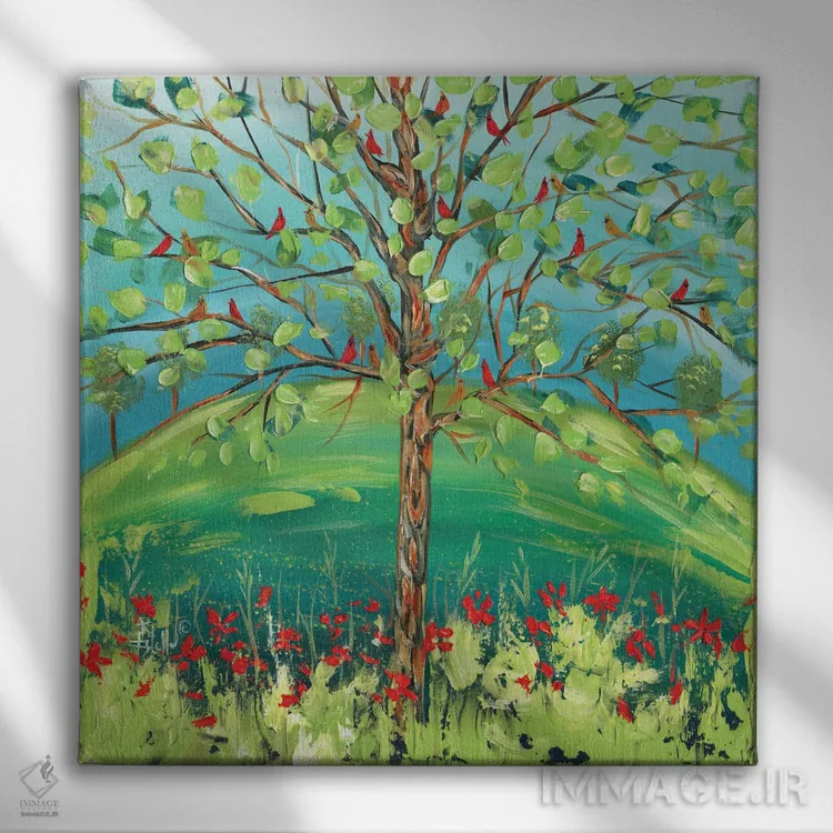 تابلو درخت خانواده اثر استل گرنگس - نمای روبهرو روی دیوار