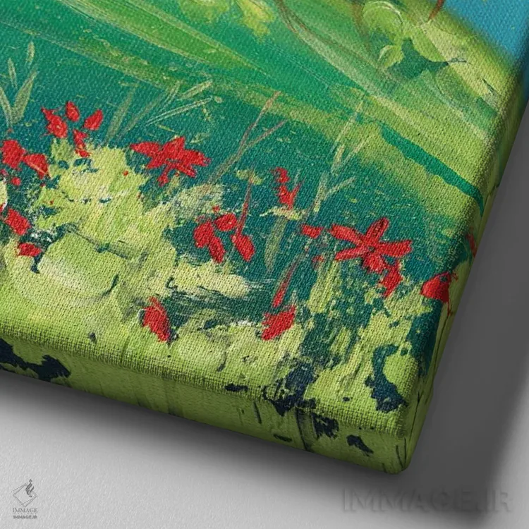 تابلو درخت خانواده اثر استل گرنگس - نمای نزدیک بافت بوم