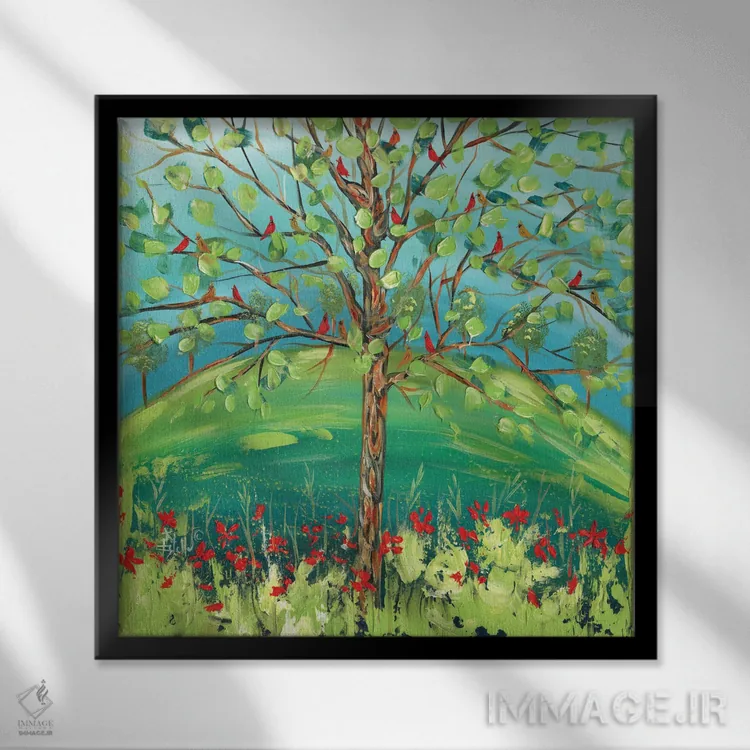 تابلو درخت خانواده اثر استل گرنگس - نمای قابدار مشکی