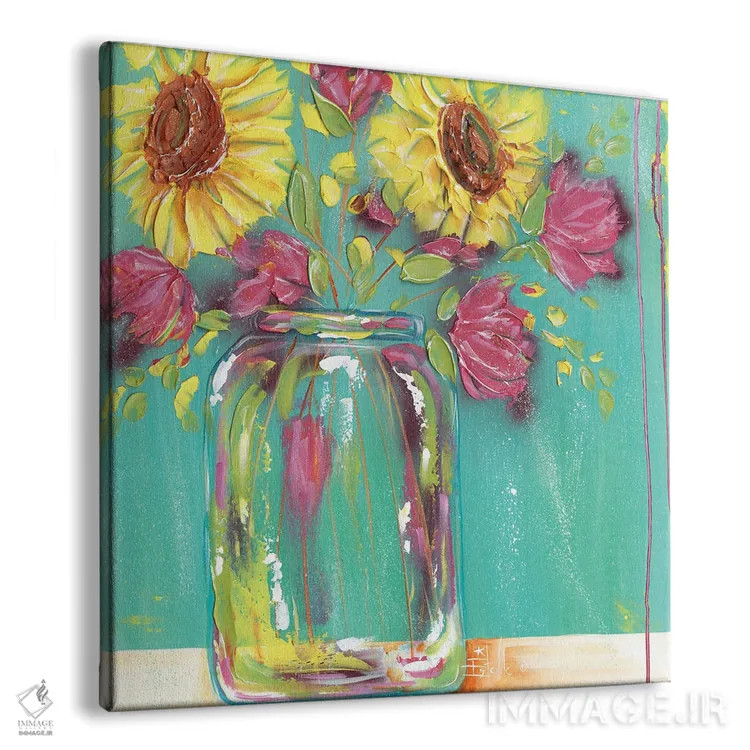 تابلو گلهای شیشه میسون اثر استل گرنگس - نمای پرسپکتیو محصول