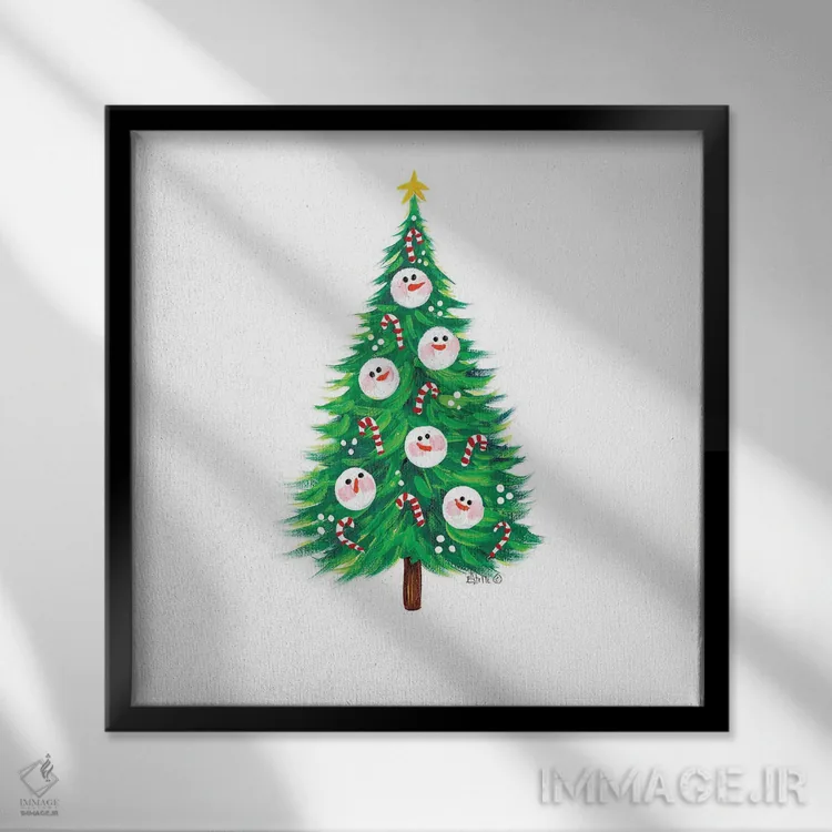 تابلو درخت یخزده اثر استل گرنگس - نمای قابدار مشکی