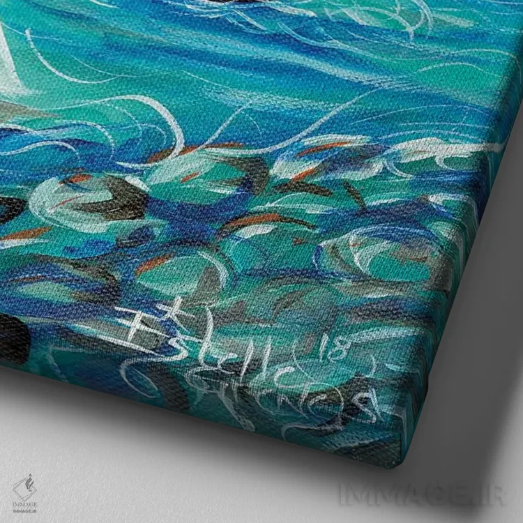 تابلو بادبانی کردن اثر استل گرنگس - نمای نزدیک بافت بوم