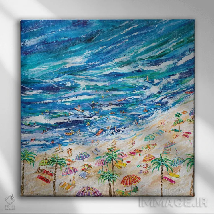 تابلو یک روز در ساحل اثر استل گرنگس - نمای روبهرو روی دیوار