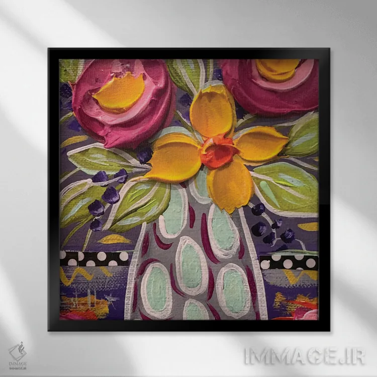تابلو در شکوفایی اثر استل گرنگس - نمای قابدار مشکی