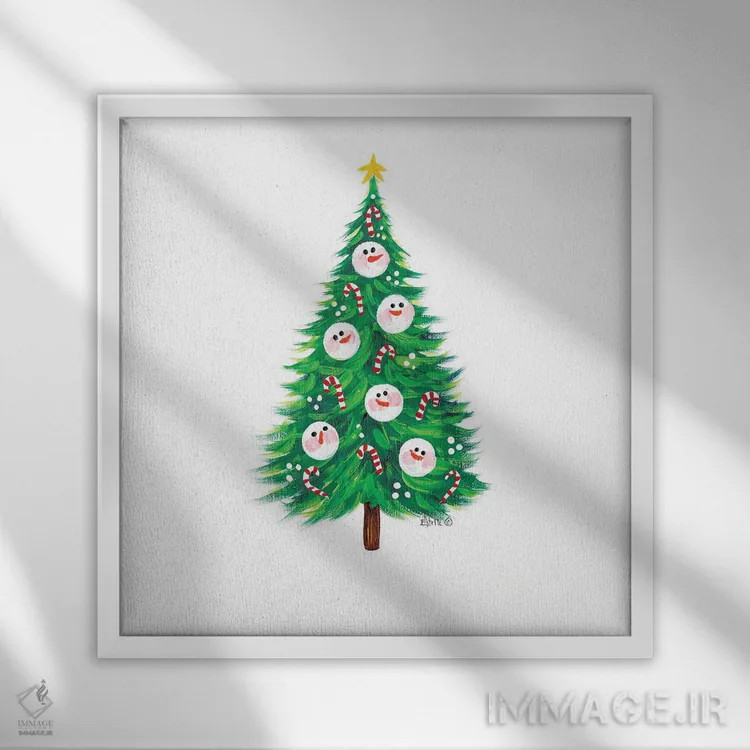 تابلو درخت یخزده اثر استل گرنگس - نمای قابدار سفید