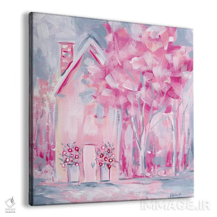 تابلو خانه کوچک صورتی اثر استل گرنگس - نمای پرسپکتیو محصول