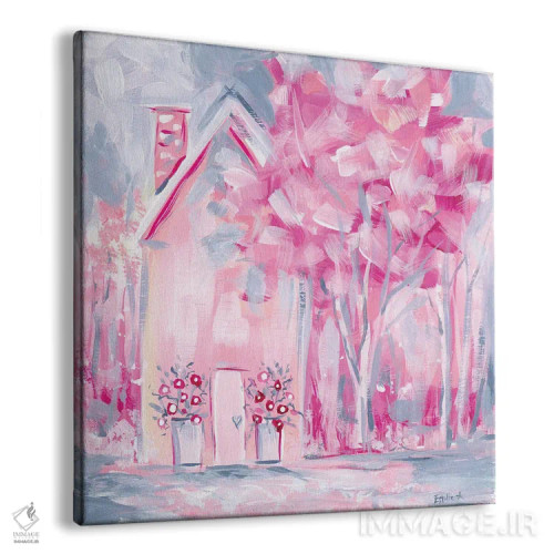 تابلو خانه کوچک صورتی اثر استل گرنگس - نمای پرسپکتیو محصول