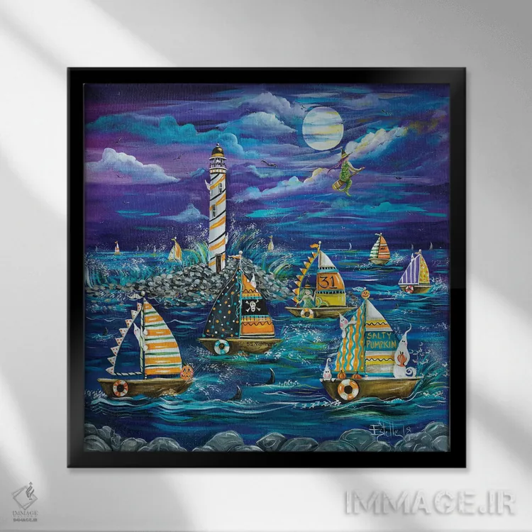 تابلو هالووین اثر استل گرنگس - نمای قابدار مشکی