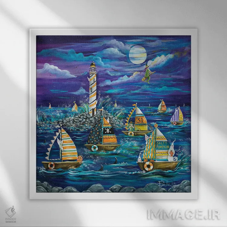 تابلو هالووین اثر استل گرنگس - نمای قابدار سفید