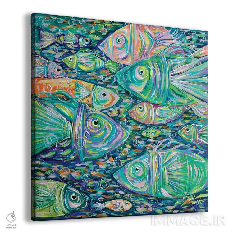 تابلو دسته ماهیها اثر استل گرنگس - نمای پرسپکتیو محصول