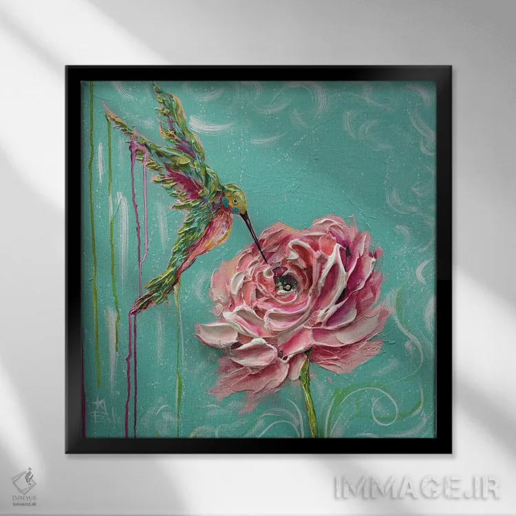 تابلو با صدای زمزمه همراه اثر استل گرنگس - نمای قابدار مشکی