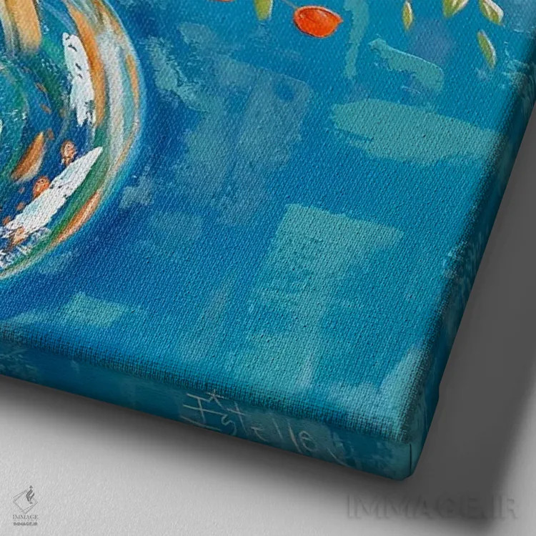 تابلو با من بیا و بادبانی شویم اثر استل گرنگس - نمای نزدیک بافت بوم