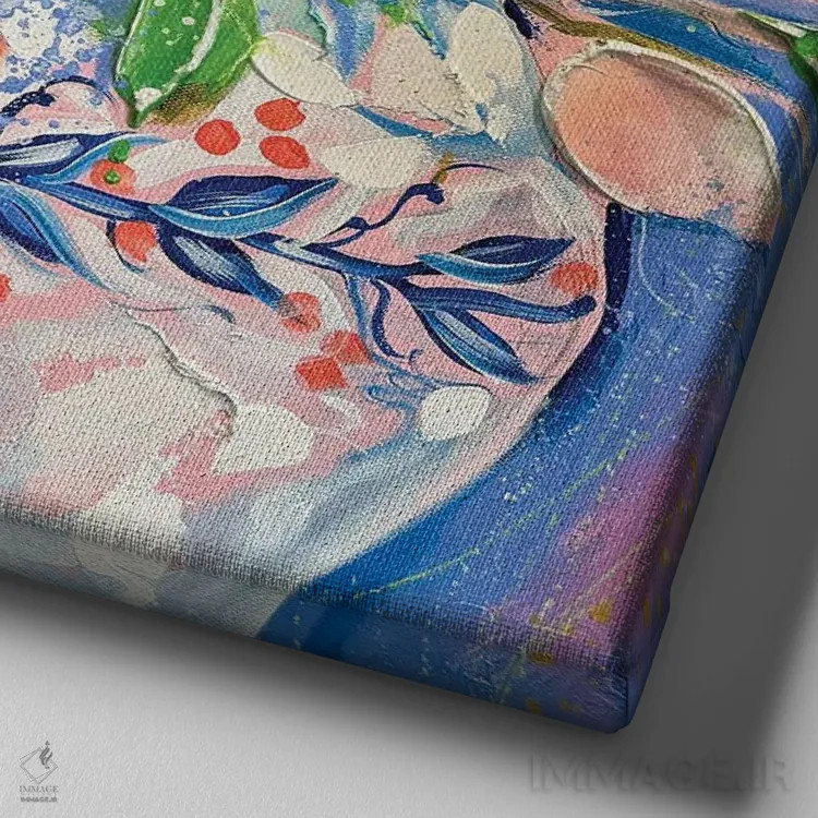 تابلو آفتاب در روز بارانی اثر استل گرنگس - نمای نزدیک بافت بوم