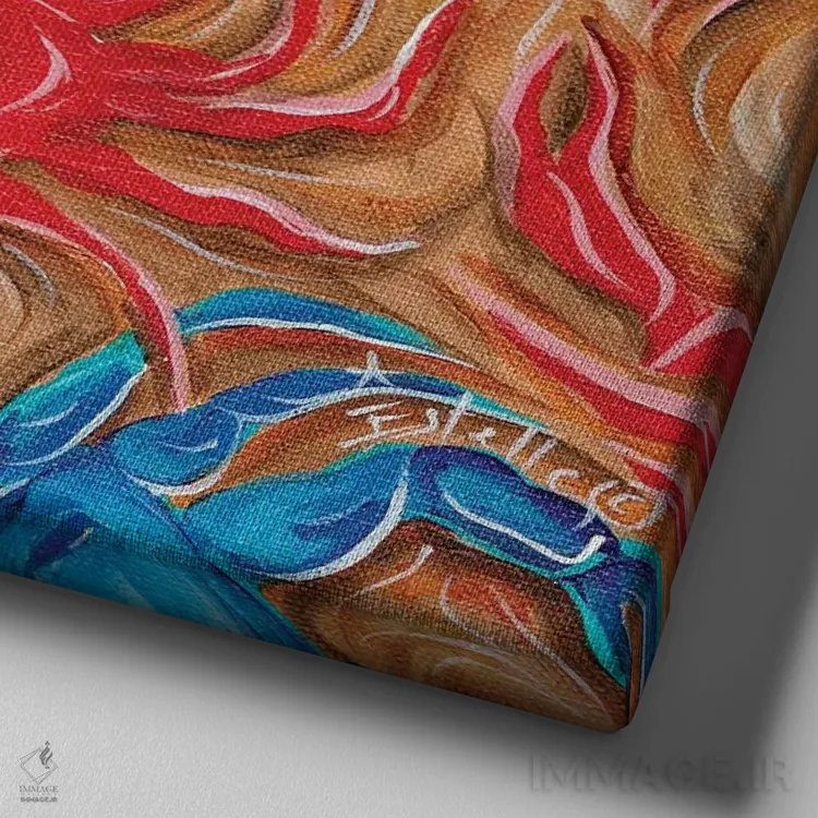 تابلو خرچنگهای وطنپرست اثر استل گرنگس - نمای نزدیک بافت بوم