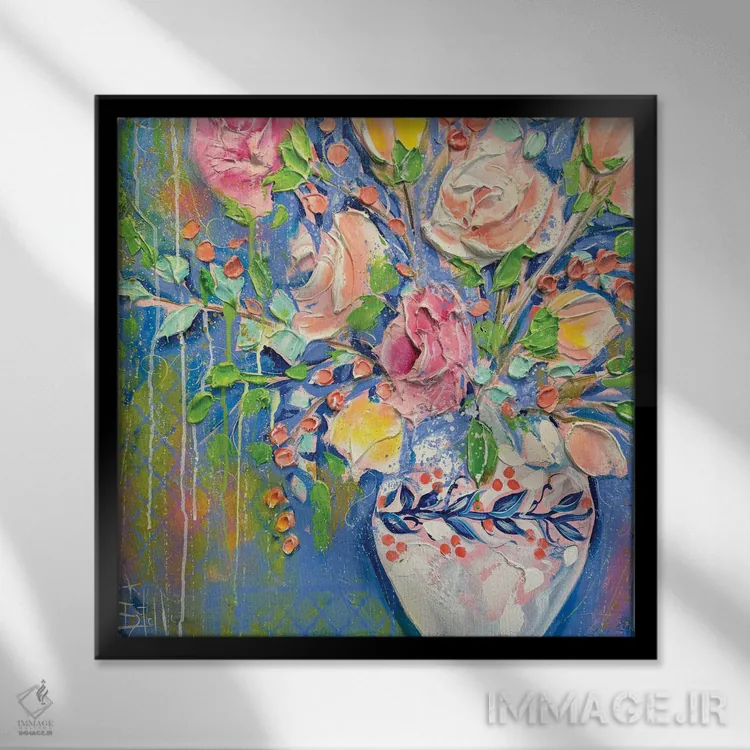 تابلو آفتاب در روز بارانی اثر استل گرنگس - نمای قابدار مشکی