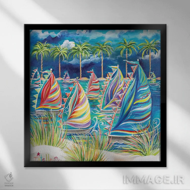 تابلو بیا تا کشتی برانیم اثر استل گرنگس - نمای قابدار مشکی