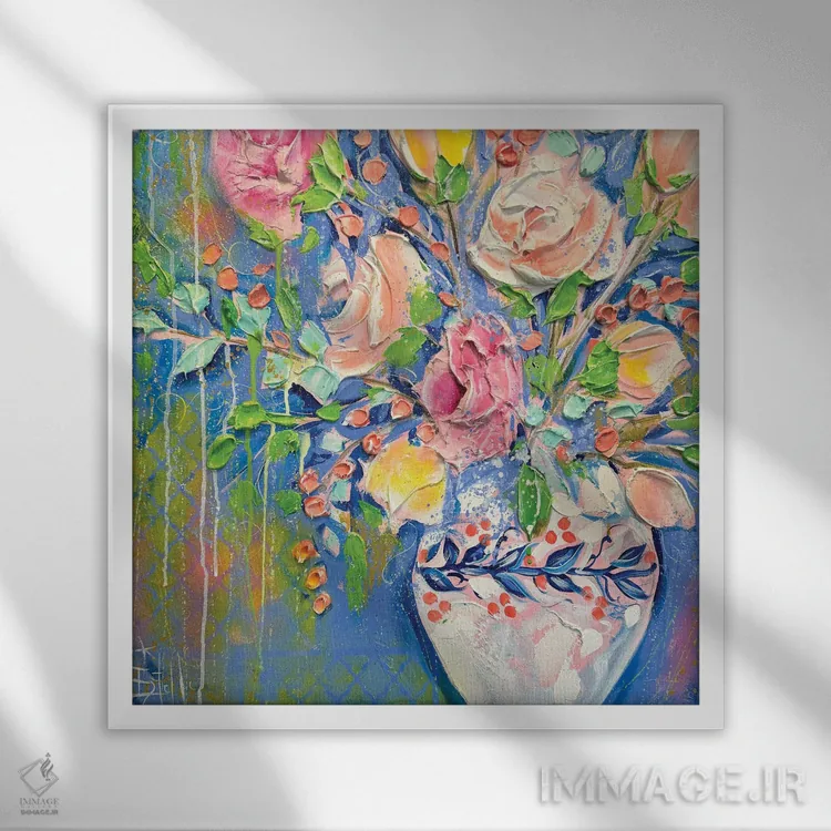 تابلو آفتاب در روز بارانی اثر استل گرنگس - نمای قابدار سفید