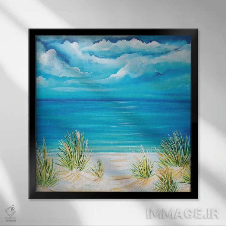 تابلو کنار ساحل راندن اثر استل گرنگس - نمای قابدار مشکی