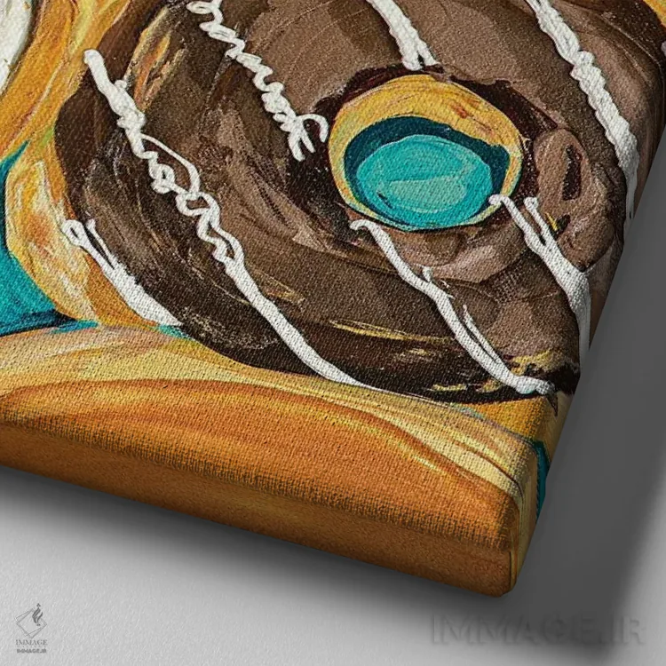 تابلو یخزده یا با پوشش یخزدگی اثر استل گرنگس - نمای نزدیک بافت بوم